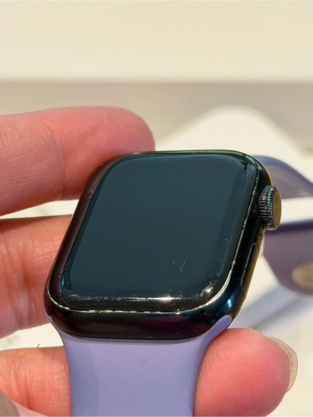 Apple Watch Series 7 with Lavender Sport Band